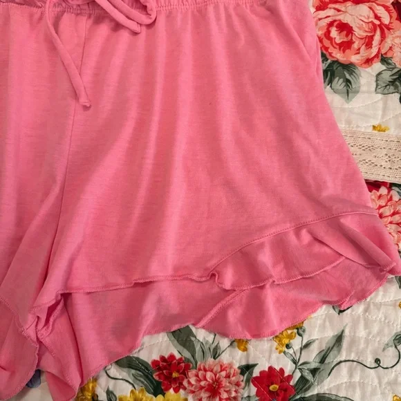 Pink Ruffle Pajama Shorts - Picture 3 of 5